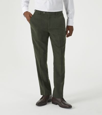 Jude Suit Tailored Trousers Olive Green Tweed Herringbone