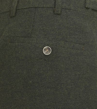 Jude Suit Tailored Trousers Olive Green Tweed Herringbone