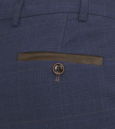 Guildford Suit Tailored Trousers Navy Blue Check