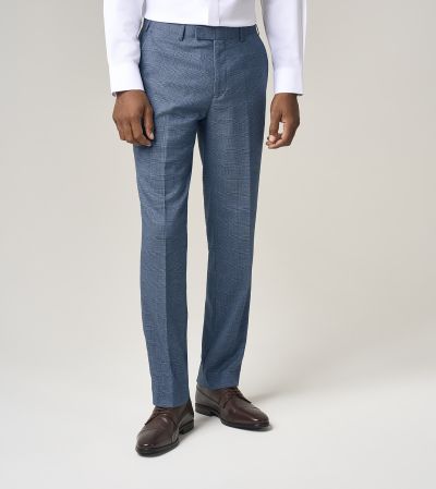 Anthony Suit Tailored Trousers Blue Check