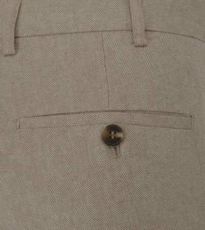 Calvados Linen Blend Suit Tailored Trouser Stone Beige