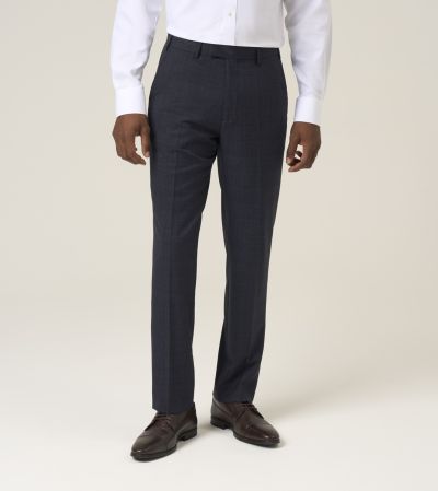 Elijah Suit Tailored Trousers Navy Blue Check