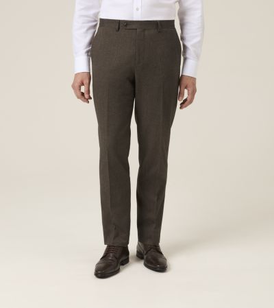 Carr Herringbone Suit Tailored Fit Trouser Brown