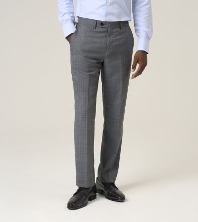 Austin Herringbone Grey / Blue Stripe Suit Tailored Trousers