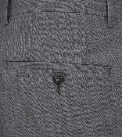 Austin Herringbone Grey / Blue Stripe Suit Tailored Trousers