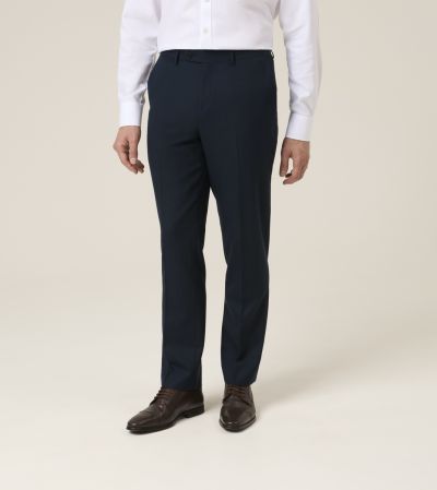 Yorke Wool Suit Tailored Trousers Navy Blue