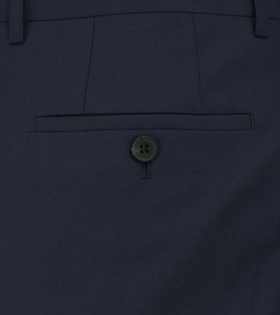 Yorke Wool Suit Tailored Trousers Navy Blue