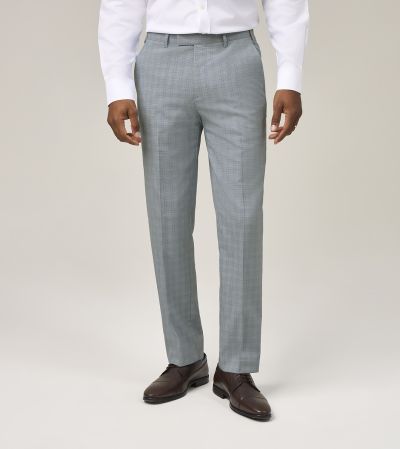 Arlen Suit Tailored Trousers Light Blue Check