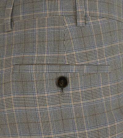 Maron Suit Tailored Trousers Stone Check