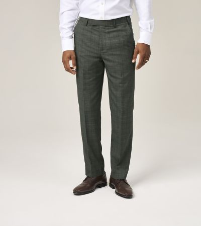 Wesley Tailored Suit Trousers Green Check