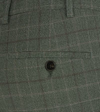 Wesley Tailored Suit Trousers Green Check