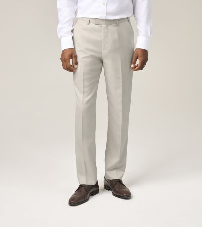 Antonio Suit Tailored Trousers Textured Weave Cream Stone