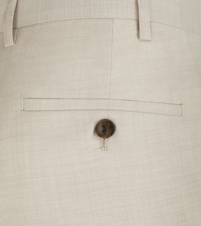 Antonio Suit Tailored Trousers Textured Weave Cream Stone