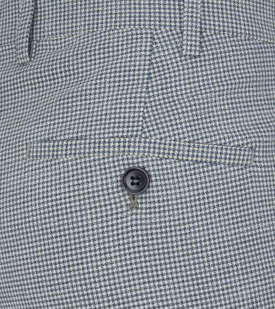 Chaplin Suit Tailored Trousers Blue / Ecru Micro Check