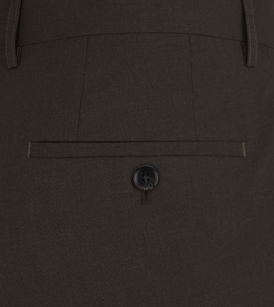 Corsica Wool / Linen Blend Suit Tailored Trouser Chocolate Brown