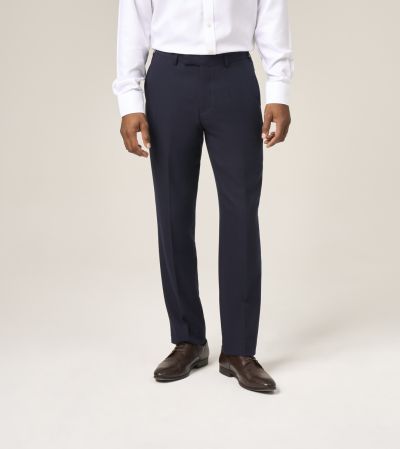 Torro Herringbone Navy Blue Tailored Suit Trousers