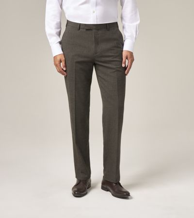 Heller Suit Tailored Trousers Brown Self Check
