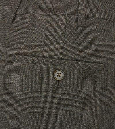 Heller Suit Tailored Trousers Brown Self Check