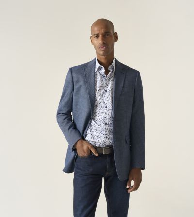 Doug Textured Tailored Jacket Blue