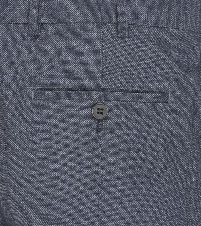 Harcourt Slim Tapered Suit Trousers Blue Tweed Effect