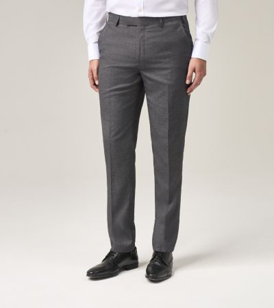 Harcourt Slim Tapered Suit Trousers Grey Tweed Effect