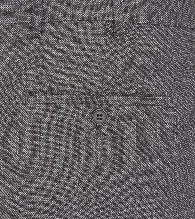 Harcourt Slim Tapered Suit Trousers Grey Tweed Effect