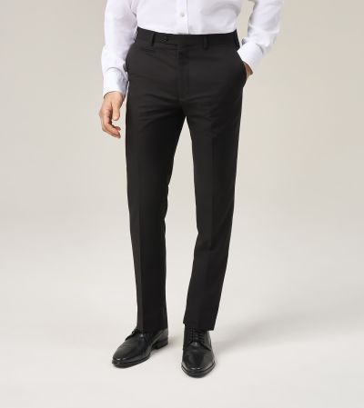 Milan Slim Tapered Suit Trousers Black 