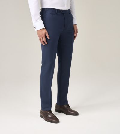 Milan Slim Tapered Suit Trousers Blue