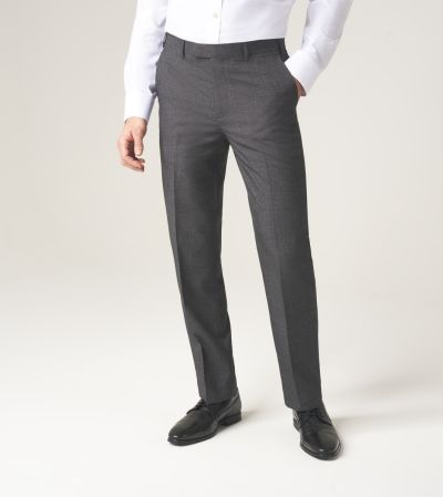 Harcourt Tailored Suit Trousers Grey Tweed Effect