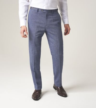 Jude Suit Slim Tapered Trousers Blue Tweed Herringbone