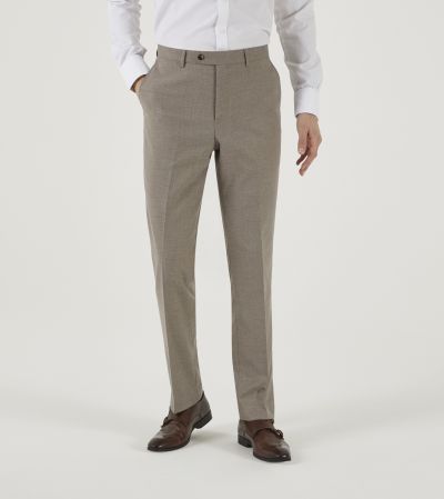 Jodrell Suit Slim Tapered Trousers Stone Marl Tweed Effect