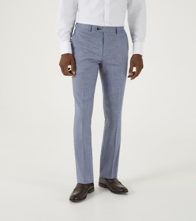 Jodrell Suit Tapered Slim Trousers Blue Marl Tweed Effect