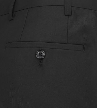 Farnham Wool Blend Suit Tapered Trousers Black