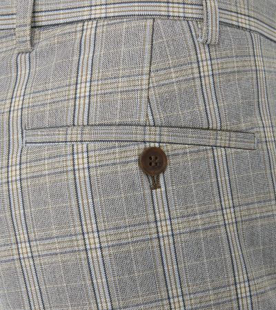 Dettori Suit Tapered Slim Trousers Grey Check