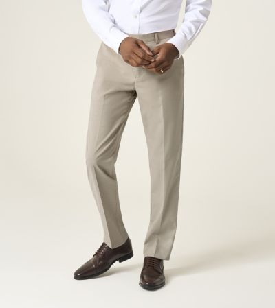 Caspian Suit Tapered Slim Trousers Stone Beige