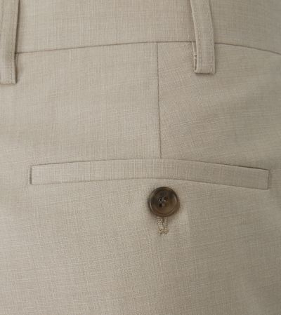 Caspian Suit Tapered Slim Trousers Stone Beige