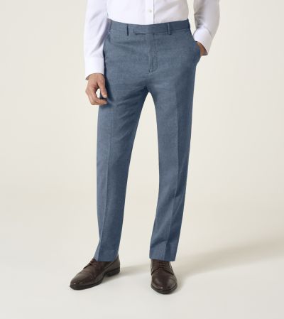 Calvados Linen Blend Suit Tapered Trouser Blue
