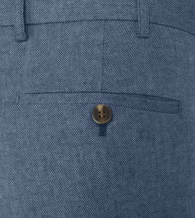 Calvados Linen Blend Suit Tapered Trouser Blue