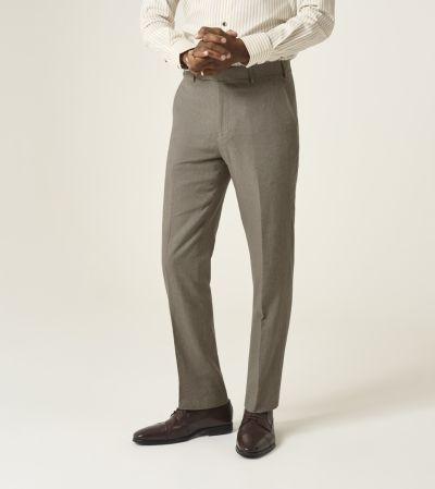Calvados Linen Blend Suit Tapered Trouser Stone Beige