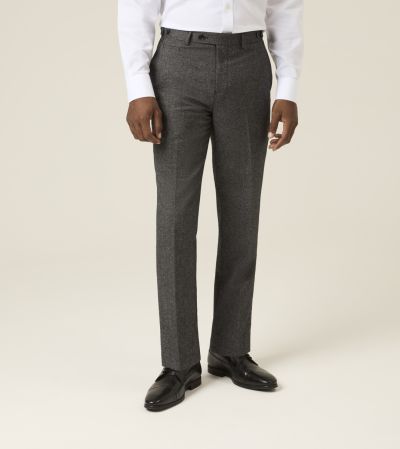 Fox Textured Suit Slim Tapered Trouser Charcoal Grey
