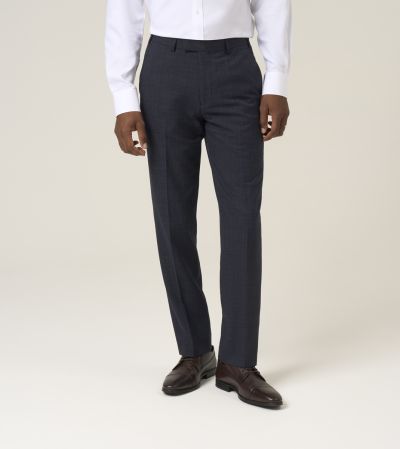 Elijah Suit Tapered Trousers Navy Blue Check
