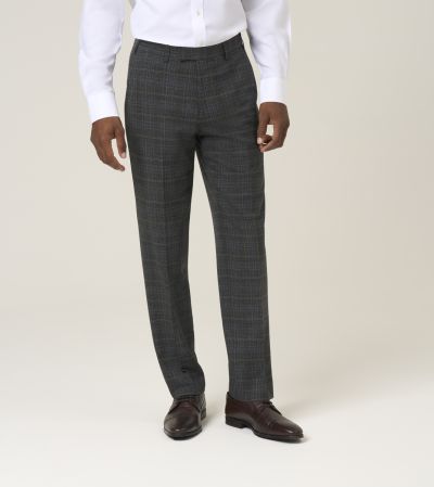 Margrave Suit Slim Tapered Trousers Charcoal Grey Check