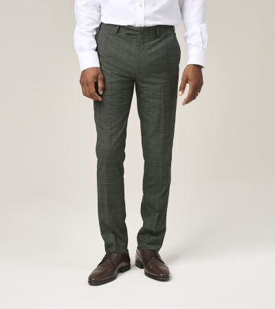 Wesley Tapered Suit Trousers Green Check