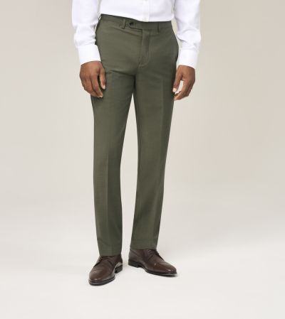 Rozario Wool Blend Suit Slim Tapered Trousers Sage Green