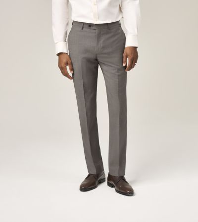 Mazene Wool Suit Slim Tapered Trousers Stone Grey