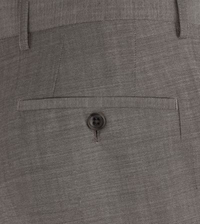 Mazene Wool Suit Slim Tapered Trousers Stone Grey