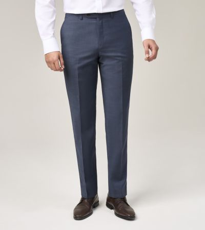 Mazene Wool Suit Slim Tapered Trousers Blue