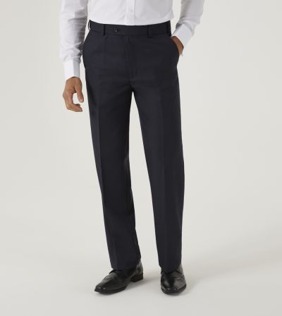 Wexford Wool Blend Classic Trousers Navy Blue