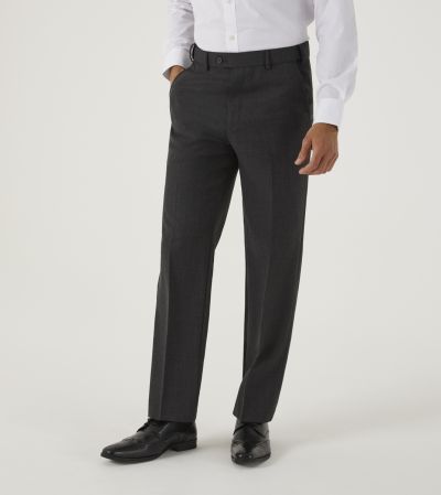 Wexford Wool Blend Classic Trousers Charcoal Grey