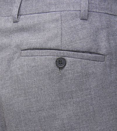 Harcourt Tailored Suit Trousers Silver Grey Tweed Effect
